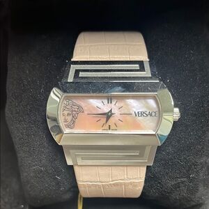 Versace Silver and Pink Watch